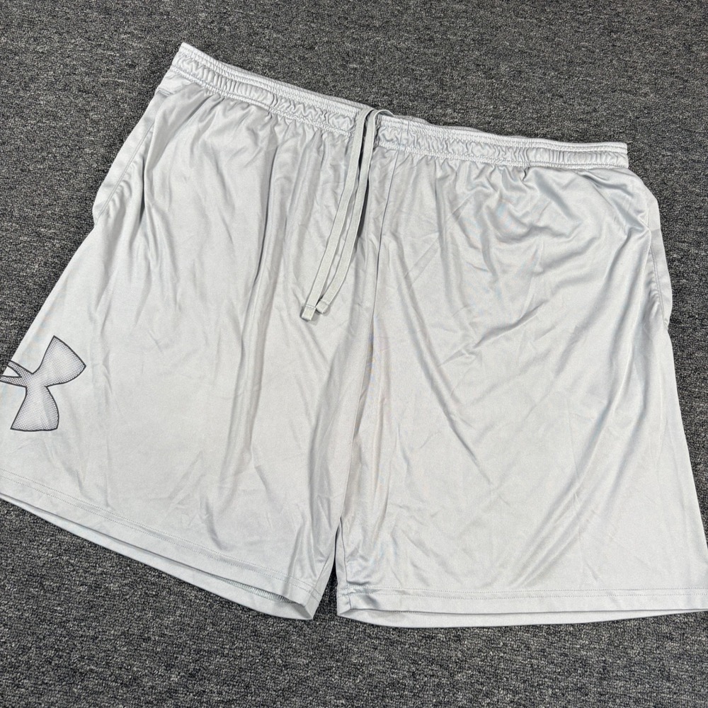 Under Armour Athletic Shorts Mens 4XL Gray Loose Fit Logo Drawstring Pocket